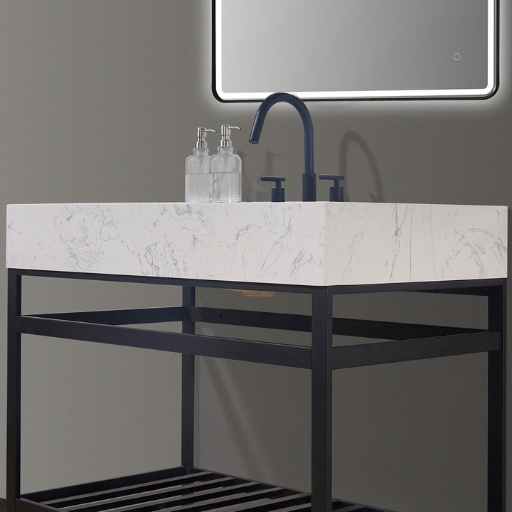 Merano 42" Single Stainless Steel Vanity Console