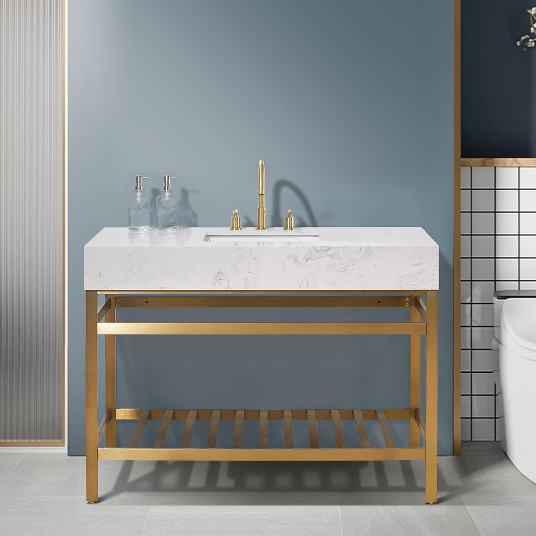 Merano 48" Single Stainless Steel Vanity Console