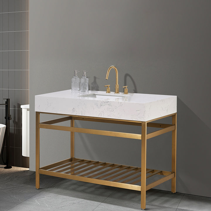 Merano 48" Single Stainless Steel Vanity Console