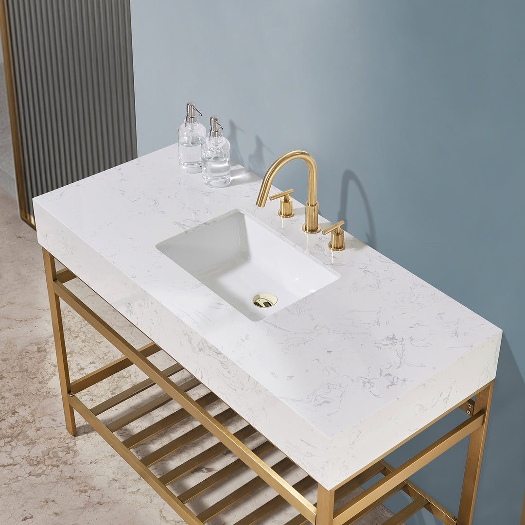Merano 48" Single Stainless Steel Vanity Console
