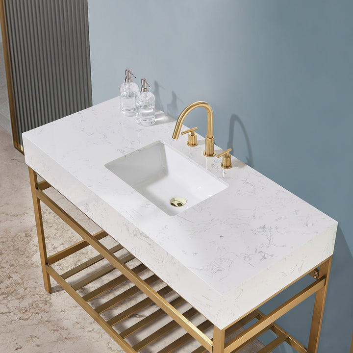Merano 48" Single Stainless Steel Vanity Console