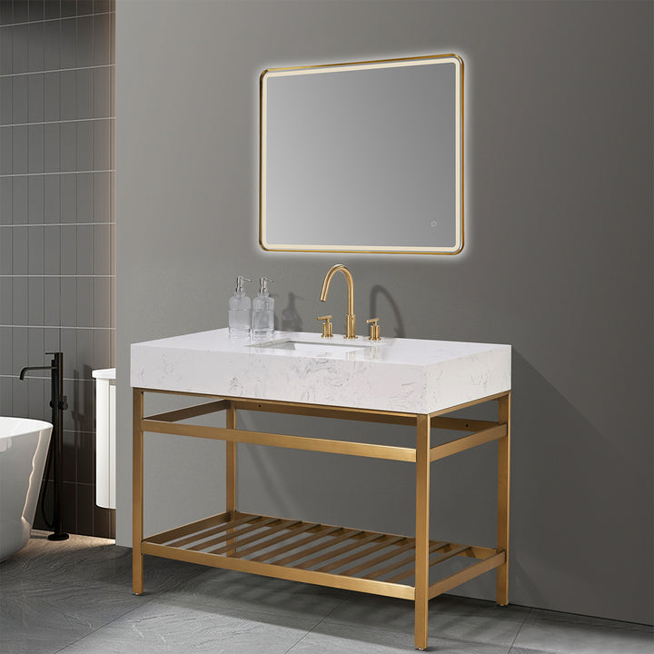Merano 48" Single Stainless Steel Vanity Console