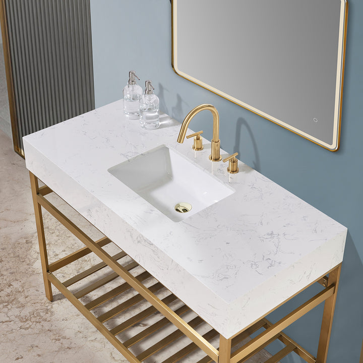 Merano 48" Single Stainless Steel Vanity Console