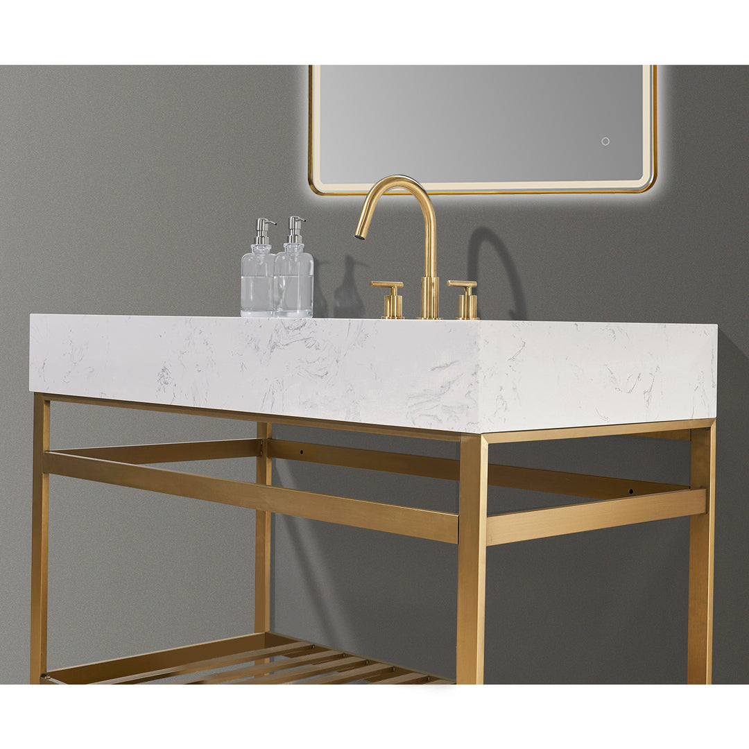 Merano 48" Single Stainless Steel Vanity Console