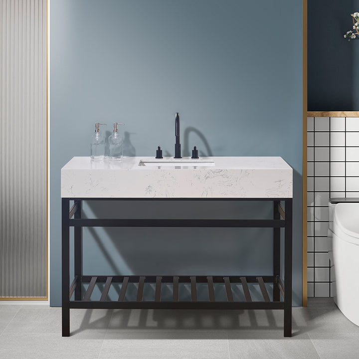 Merano 48" Single Stainless Steel Vanity Console