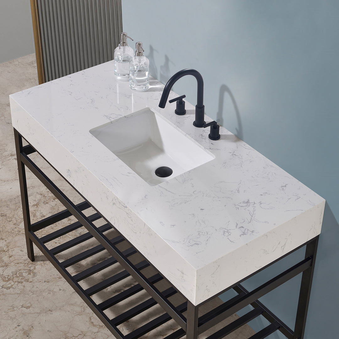 Merano 48" Single Stainless Steel Vanity Console