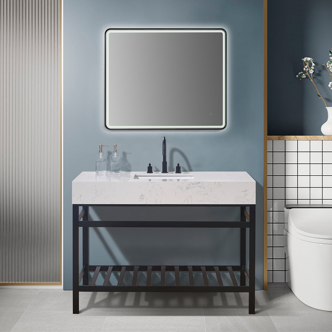 Merano 48" Single Stainless Steel Vanity Console