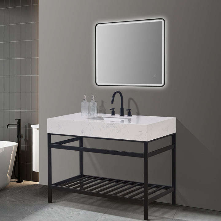 Merano 48" Single Stainless Steel Vanity Console