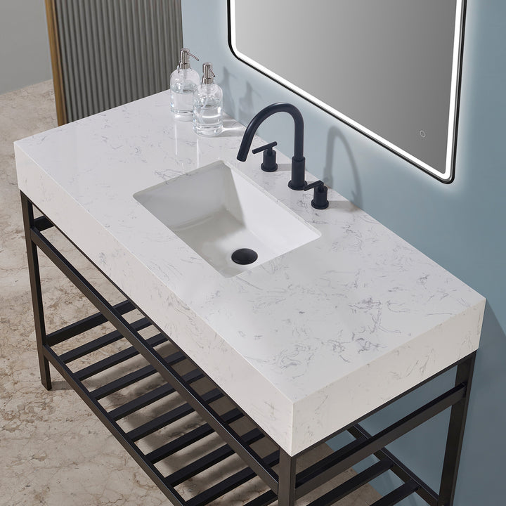Merano 48" Single Stainless Steel Vanity Console