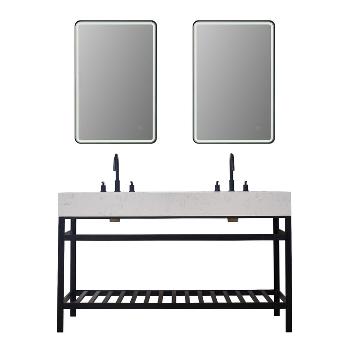 Merano 60" Double Stainless Steel Vanity Console