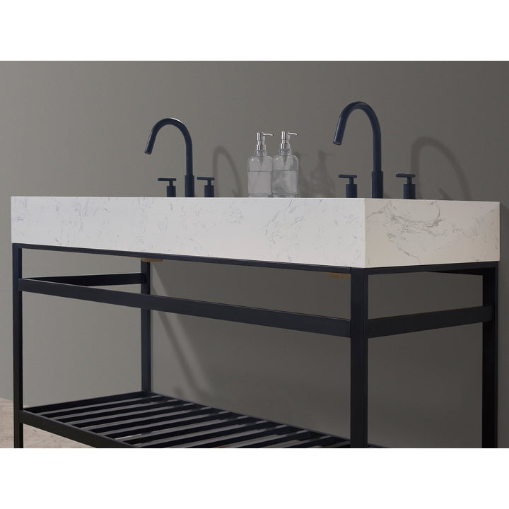 Merano 60" Double Stainless Steel Vanity Console