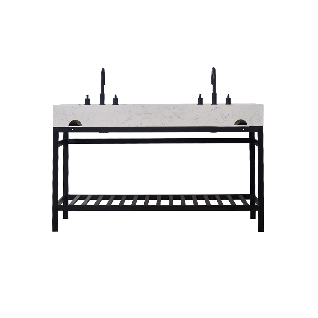 Merano 60" Double Stainless Steel Vanity Console