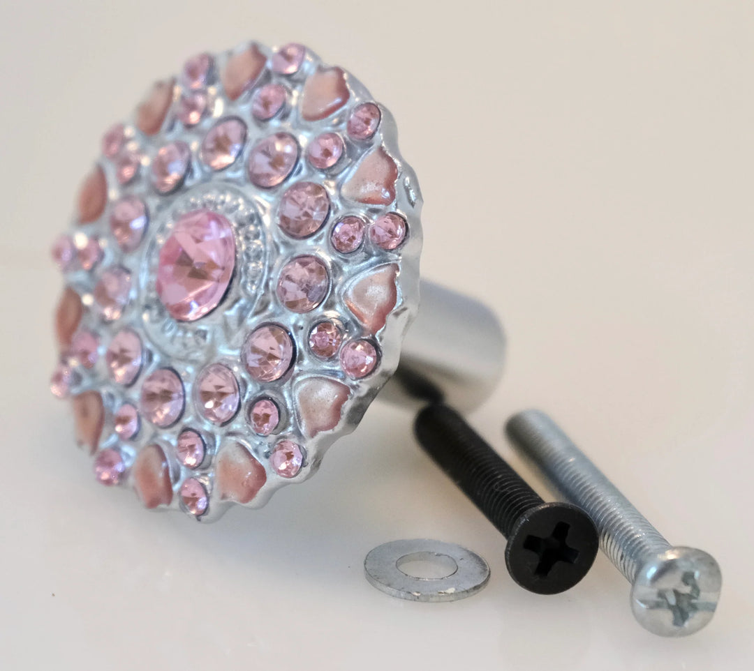 Charleston Knob Company Jewel Knob - Pink Flower