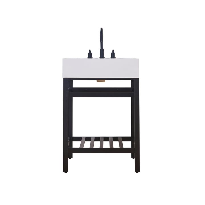 Edolo 24" Single Stainless Steel Vanity Console