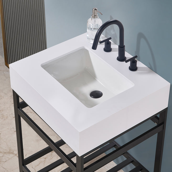 Edolo 24" Single Stainless Steel Vanity Console