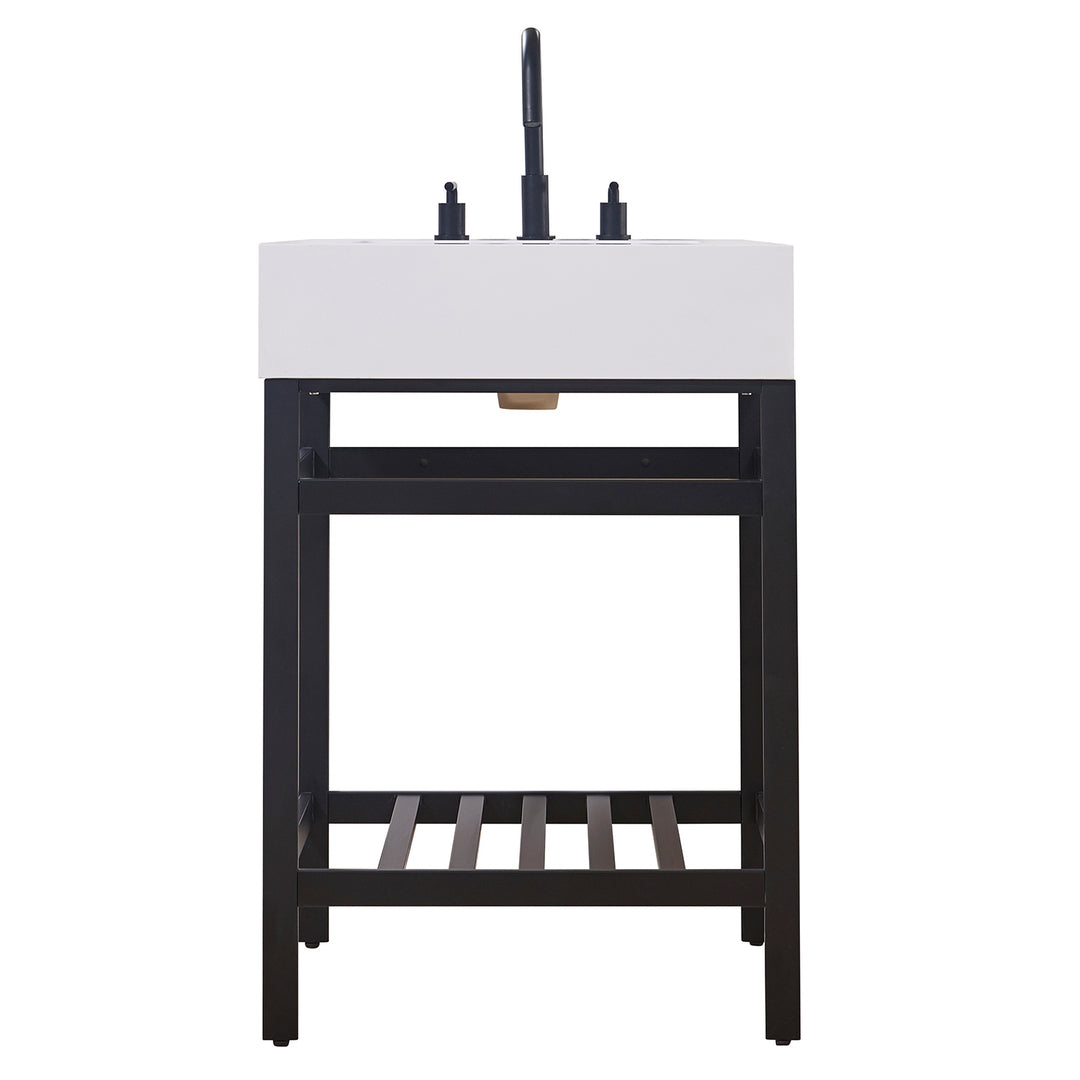 Edolo 24" Single Stainless Steel Vanity Console