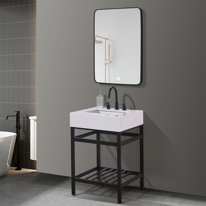 Edolo 24" Single Stainless Steel Vanity Console