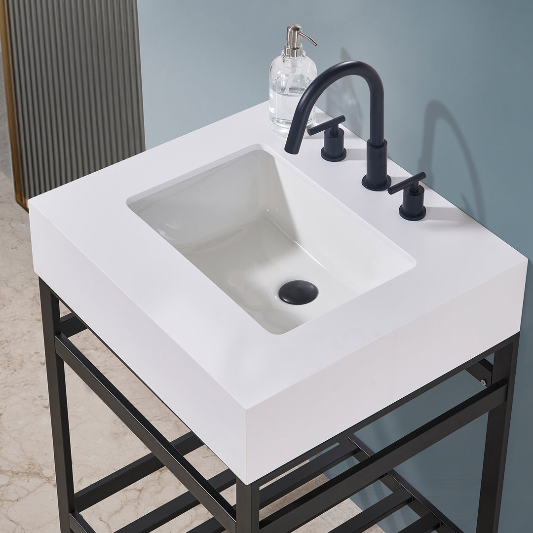 Edolo 24" Single Stainless Steel Vanity Console