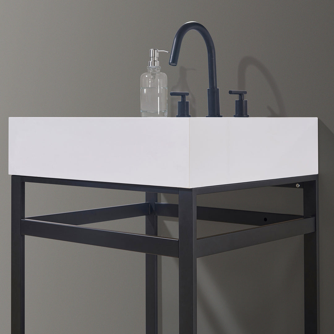 Edolo 24" Single Stainless Steel Vanity Console