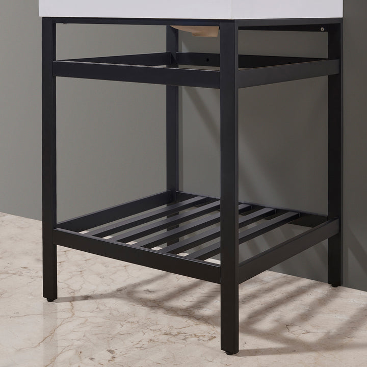 Edolo 24" Single Stainless Steel Vanity Console