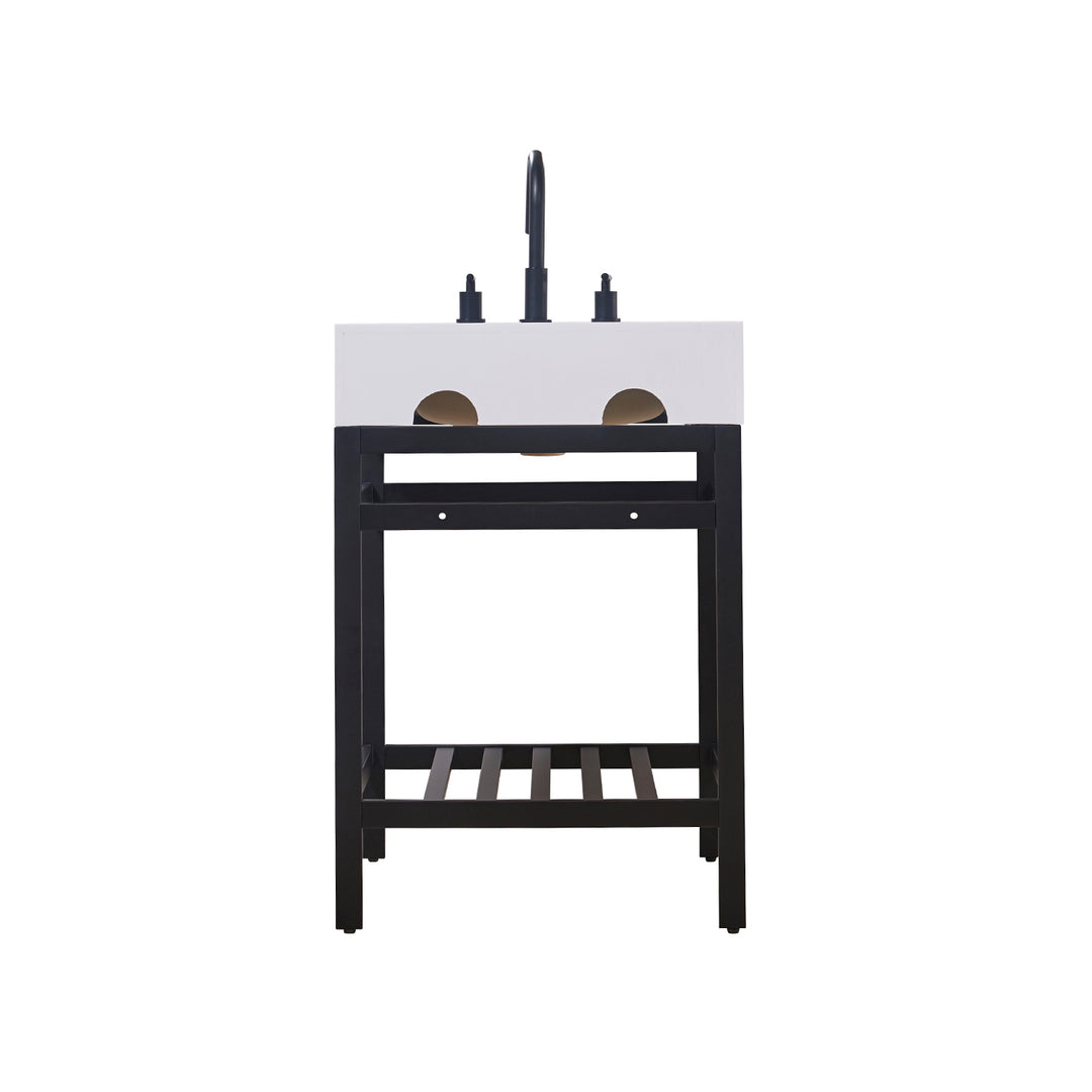 Edolo 24" Single Stainless Steel Vanity Console