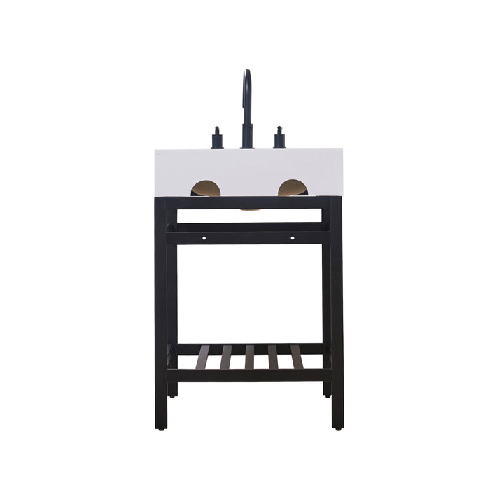 Edolo 24" Single Stainless Steel Vanity Console