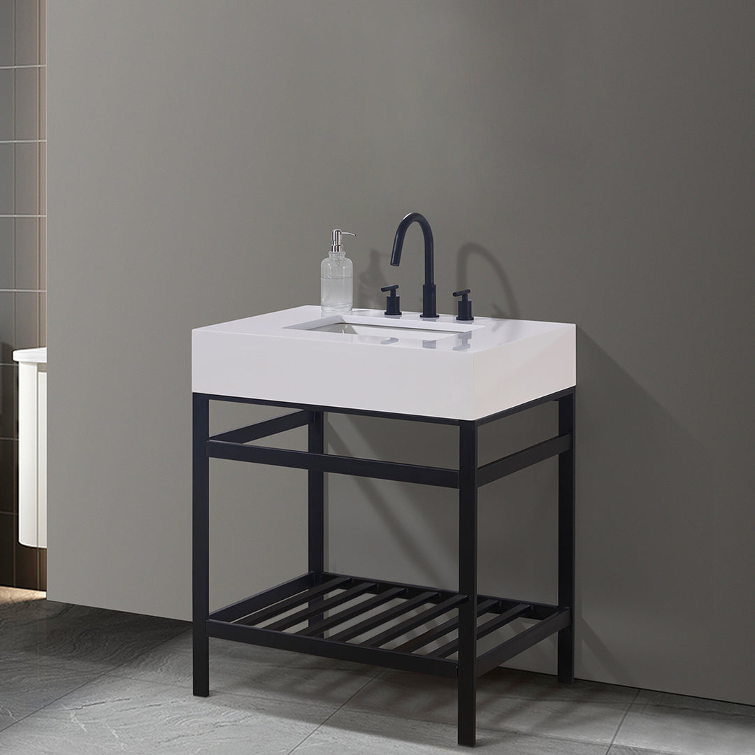 Edolo 30" Single Stainless Steel Vanity Console