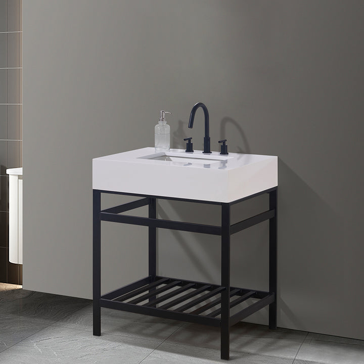 Edolo 30" Single Stainless Steel Vanity Console