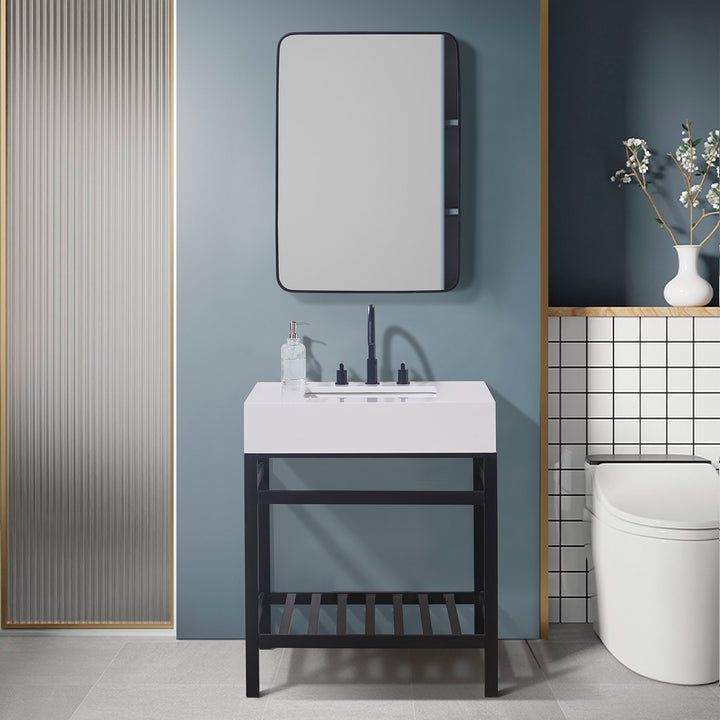 Edolo 30" Single Stainless Steel Vanity Console