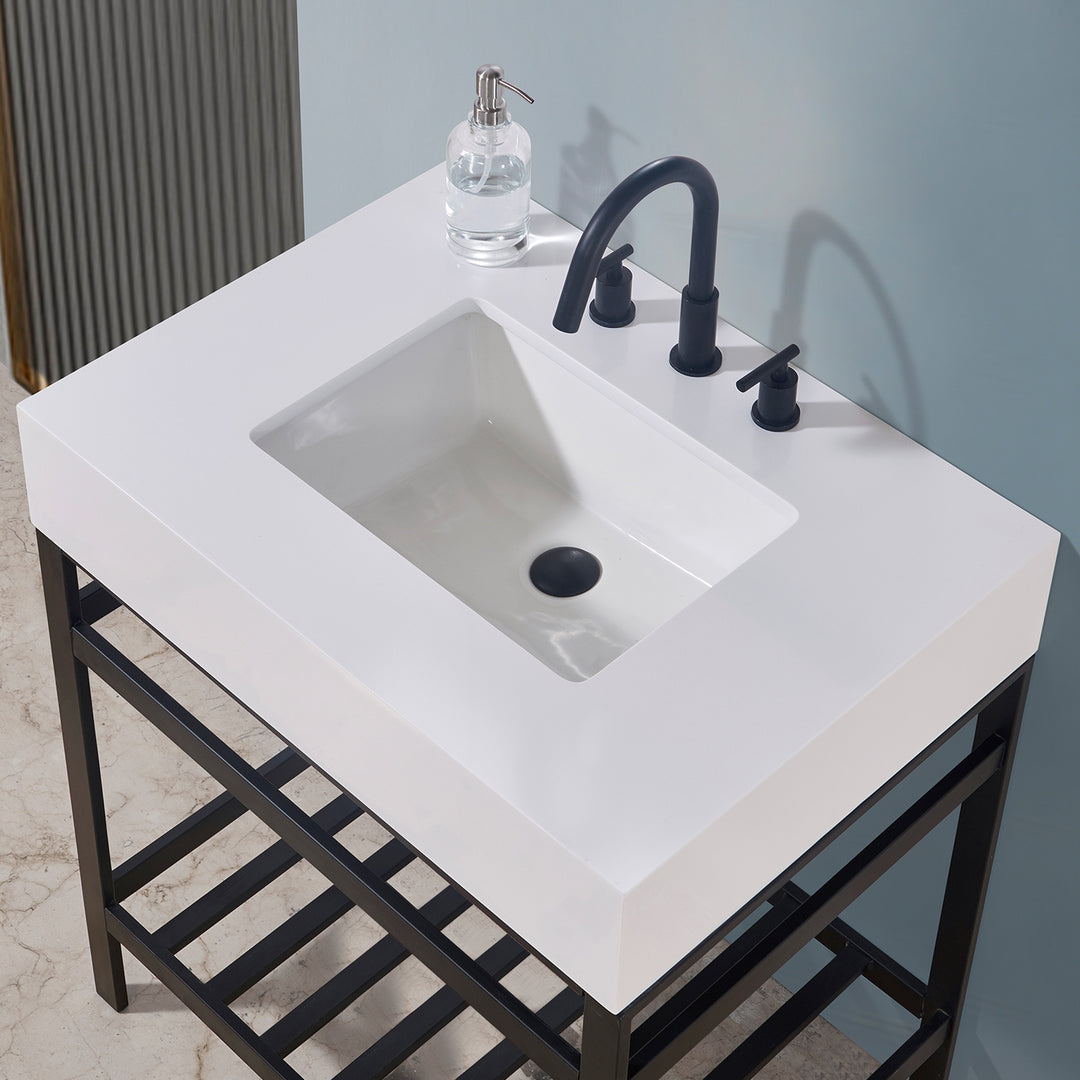 Edolo 30" Single Stainless Steel Vanity Console