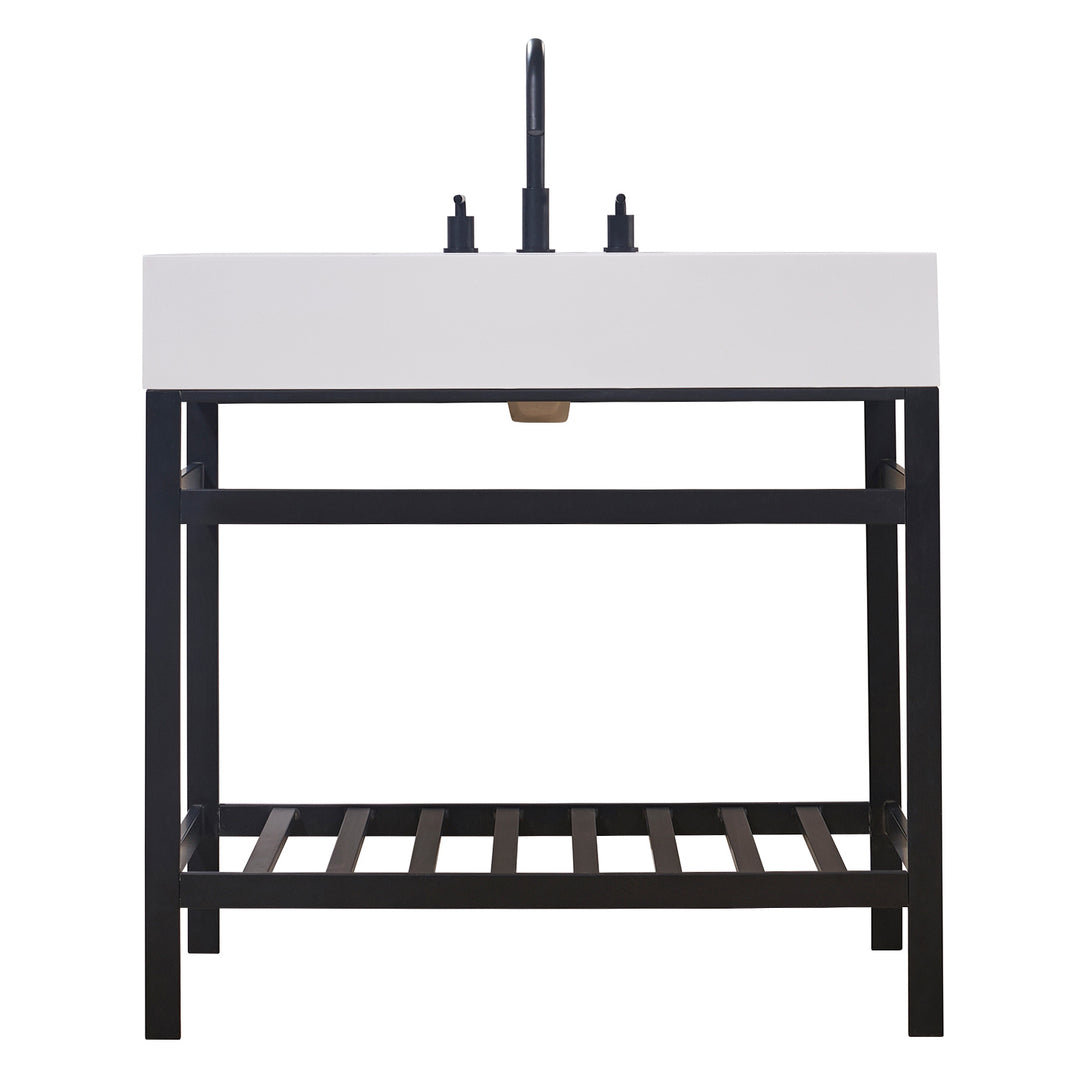 Edolo 36" Single Stainless Steel Vanity Console