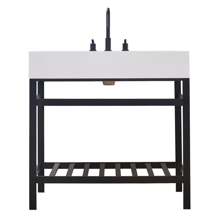 Edolo 36" Single Stainless Steel Vanity Console