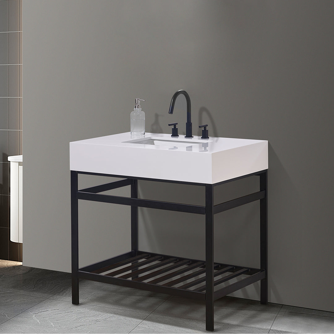 Edolo 36" Single Stainless Steel Vanity Console