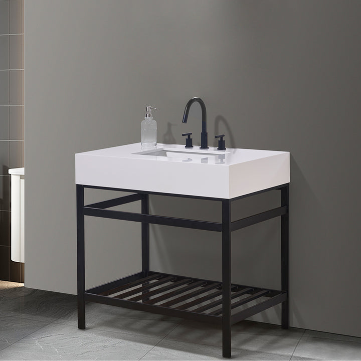 Edolo 36" Single Stainless Steel Vanity Console