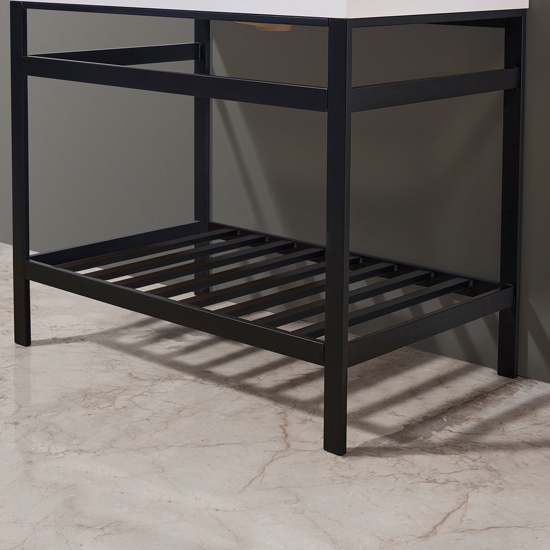 Edolo 36" Single Stainless Steel Vanity Console