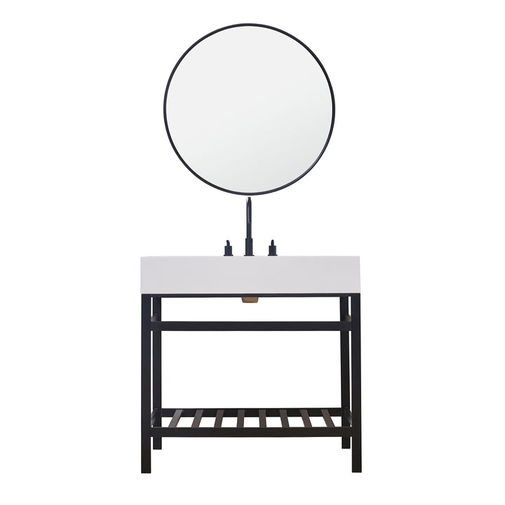 Edolo 36" Single Stainless Steel Vanity Console