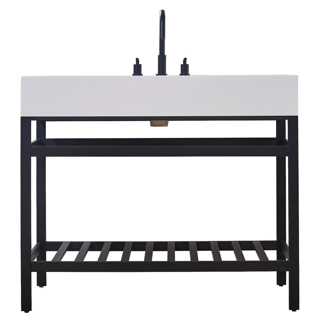 Edolo 42" Single Stainless Steel Vanity Console