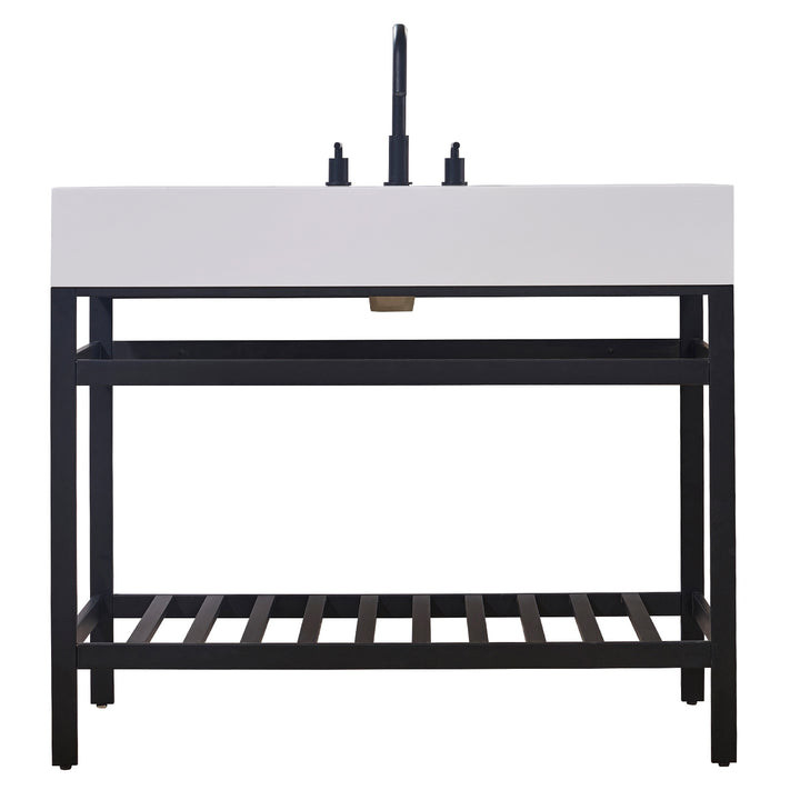 Edolo 42" Single Stainless Steel Vanity Console