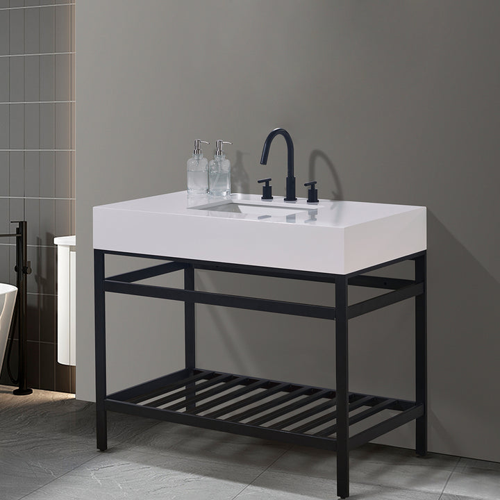Edolo 42" Single Stainless Steel Vanity Console