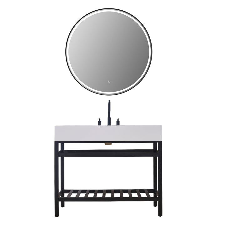 Edolo 42" Single Stainless Steel Vanity Console