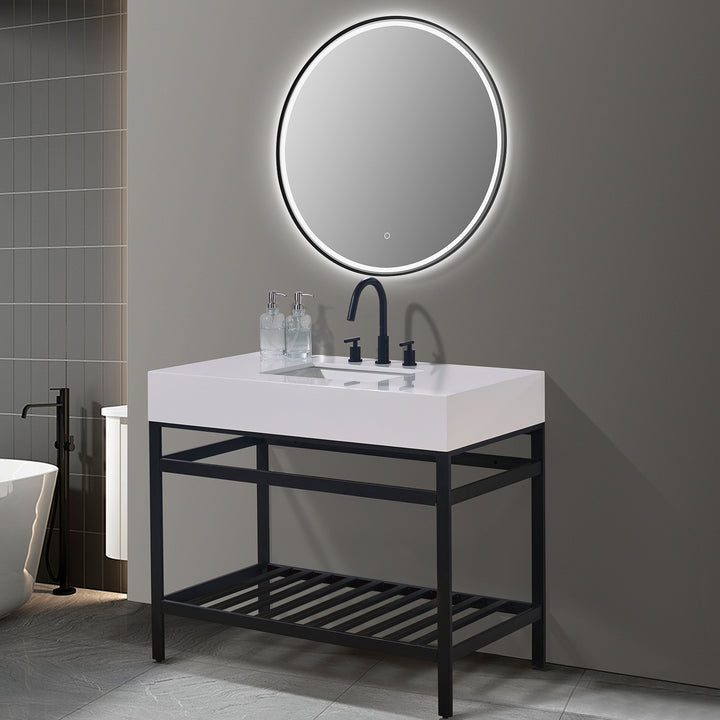 Edolo 42" Single Stainless Steel Vanity Console