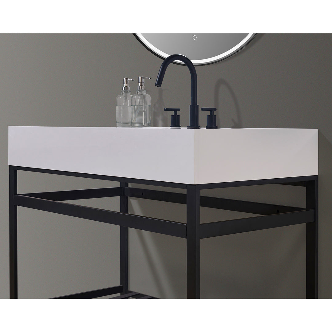 Edolo 42" Single Stainless Steel Vanity Console