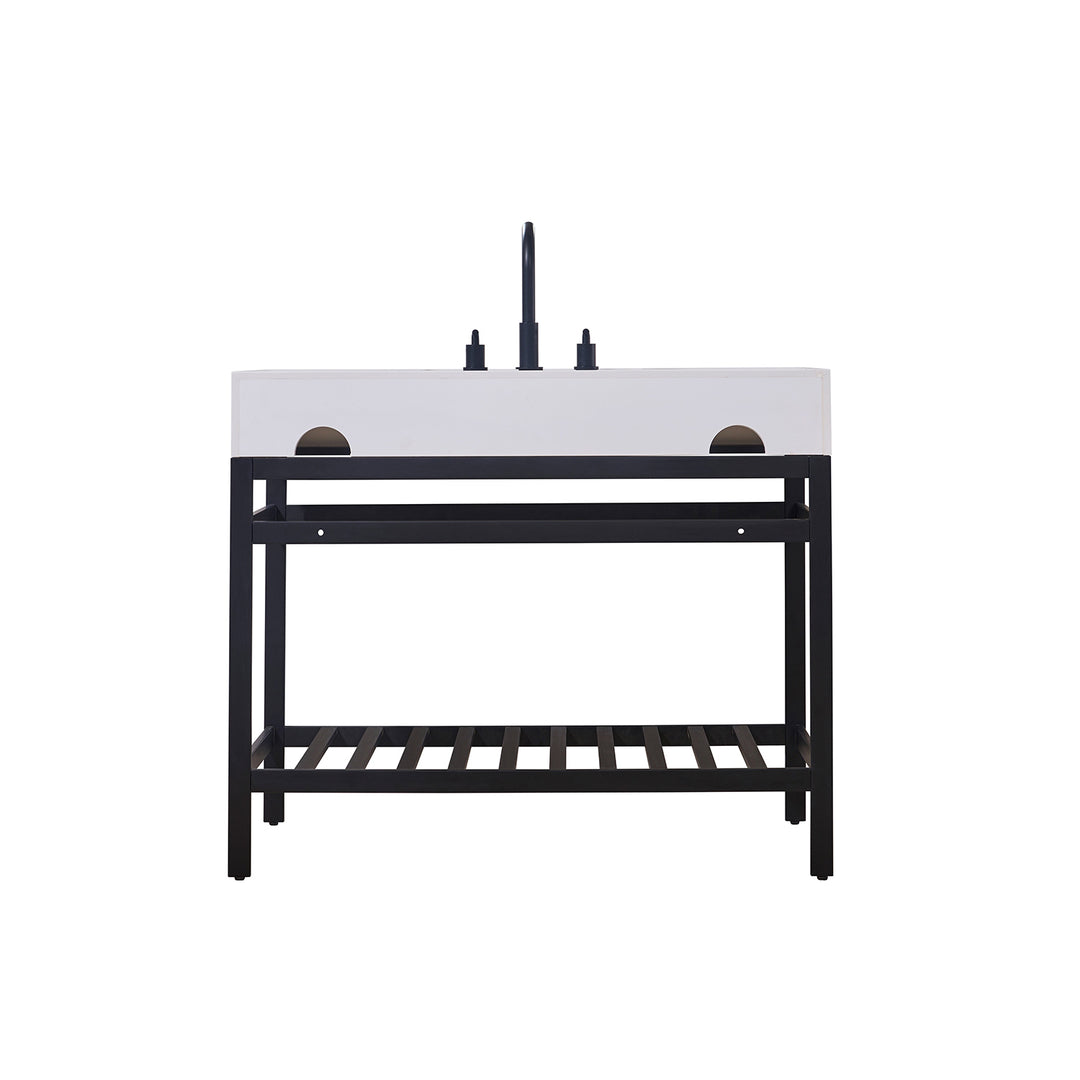 Edolo 42" Single Stainless Steel Vanity Console