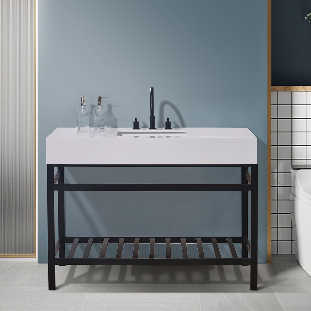 Edolo 48" Single Stainless Steel Vanity Console