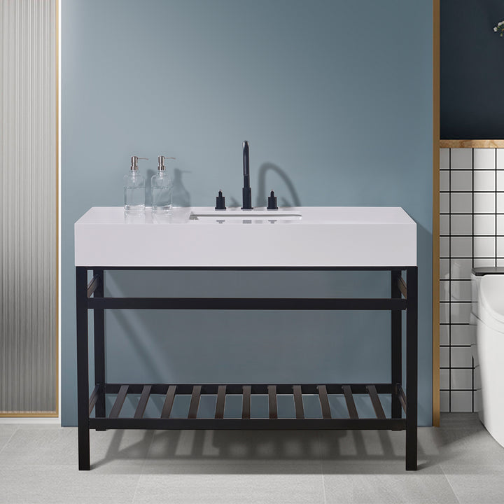 Edolo 48" Single Stainless Steel Vanity Console