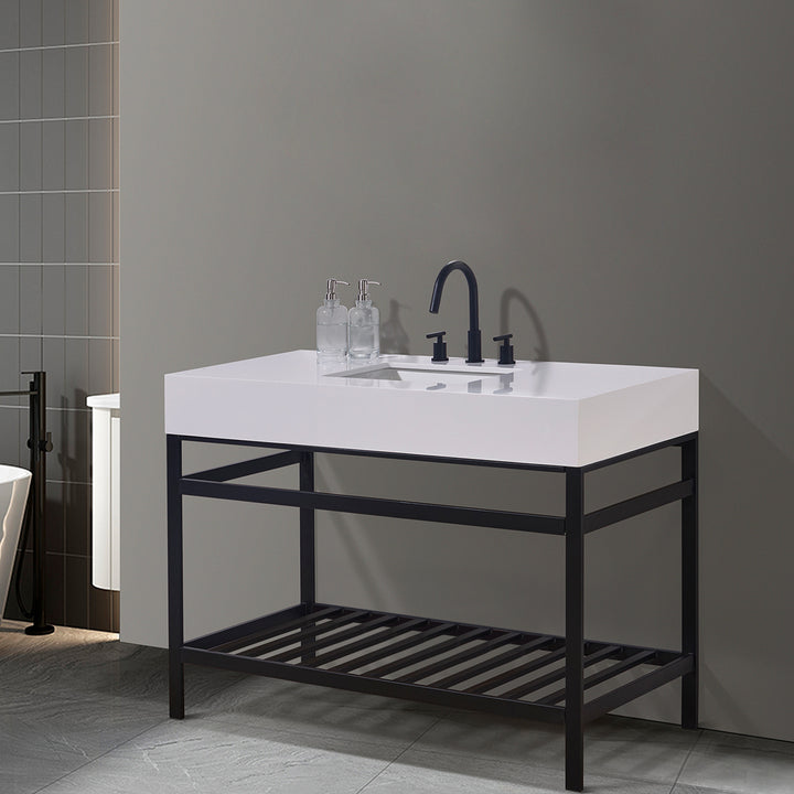 Edolo 48" Single Stainless Steel Vanity Console