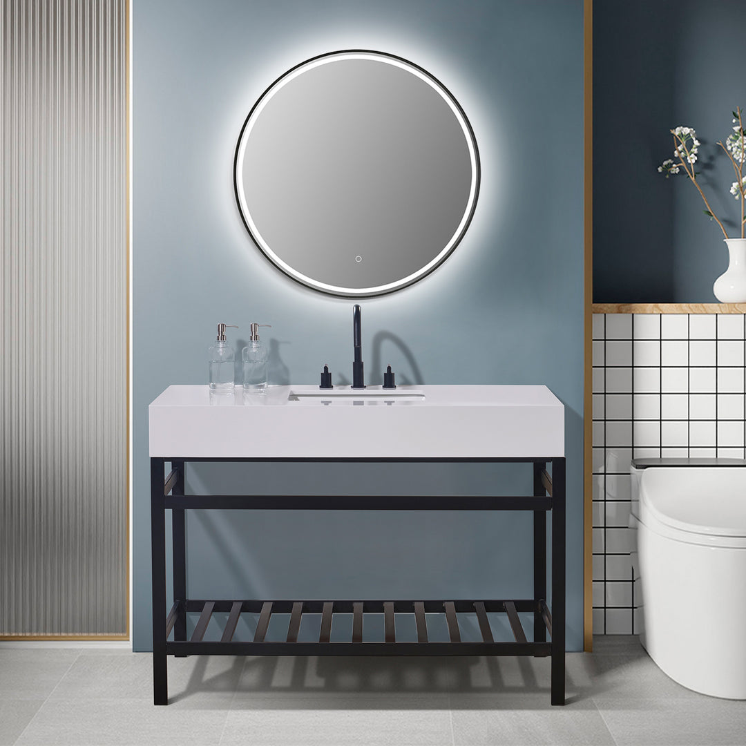 Edolo 48" Single Stainless Steel Vanity Console