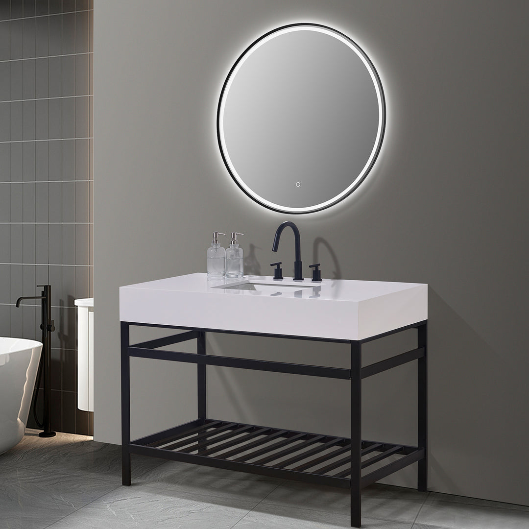 Edolo 48" Single Stainless Steel Vanity Console