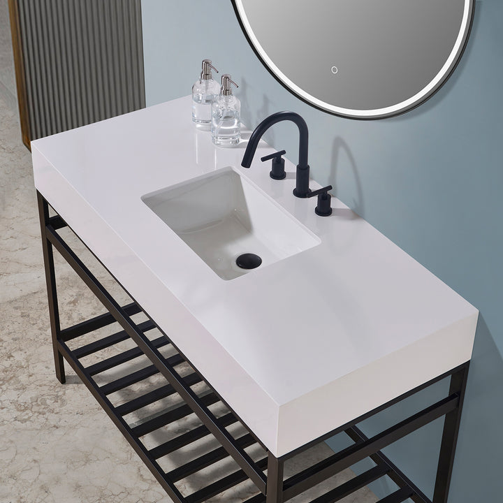 Edolo 48" Single Stainless Steel Vanity Console