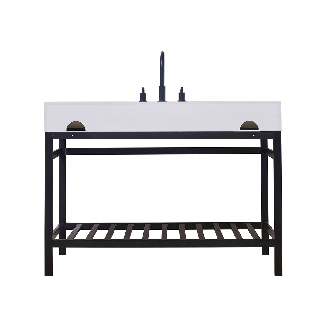 Edolo 48" Single Stainless Steel Vanity Console